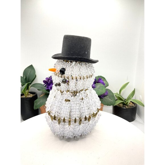 Vintage MCM Handmade Snowman Beaded Safety Pin Art Craft Christmas Decor - Picture 5 of 6